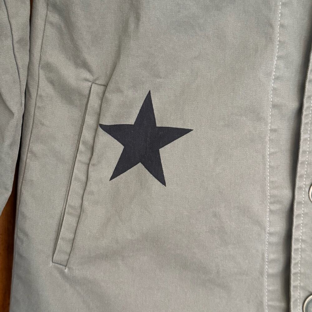 Cezele Olive Green Black Star Military Utility Jacket Size M - Picture 11 of 15